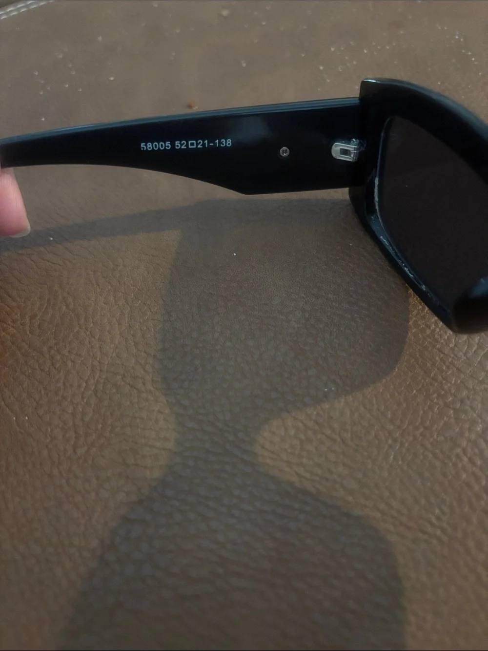 Black Rectangular Sunglasses with Gold Logo Accent